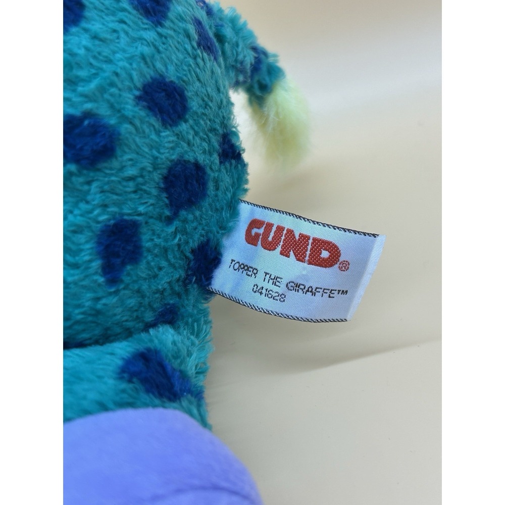 GUND Topper The Giraffe Plush 12" Memorial Hermann Green Polka Dot Toy 041628 - Picture 3 of 5